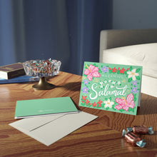 Load image into Gallery viewer, Maraming Salamat with Flowers - Filipino Thank You Cards (8, 16, and 24 pcs)