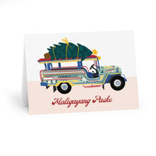 Load image into Gallery viewer, Sampaguita Jeepney, Maligayang Pasko - 6x9 Greeting Cards (5 Pack)