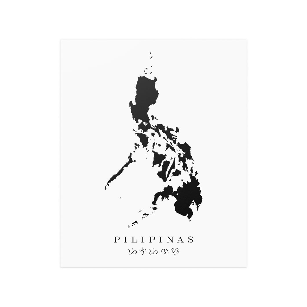 Minimalist Philippines Map Poster - Black