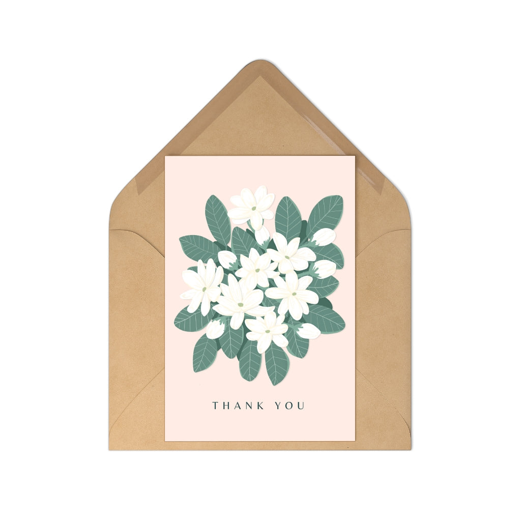 Sampaguita Thank You Cards - Flat cards (7 pcs)